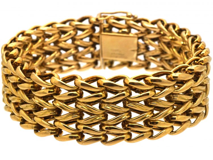 18ct Gold Woven Design Bracelet by Cartier, Paris
