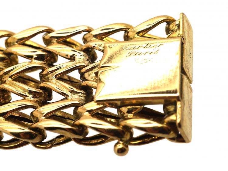 18ct Gold Woven Design Bracelet by Cartier, Paris