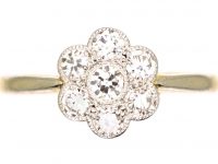 Edwardian 18ct Gold & Platinum, Diamond Cluster Ring