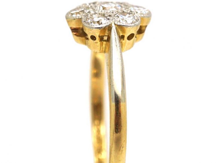 Edwardian 18ct Gold & Platinum, Diamond Cluster Ring
