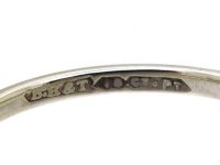 Edwardian 18ct White Gold & Platinum, Three Stone Diamond Crossover Ring