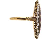 Victorian 18ct Gold, Ruby & Diamond Marquise Ring
