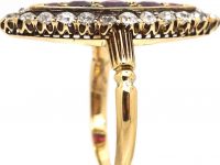 Victorian 18ct Gold, Ruby & Diamond Marquise Ring