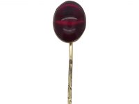 Victorian Gilt Metal & Claret Coloured Paste Tie Pin