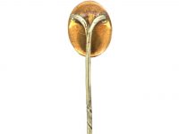 Victorian Gilt Metal & Claret Coloured Paste Tie Pin