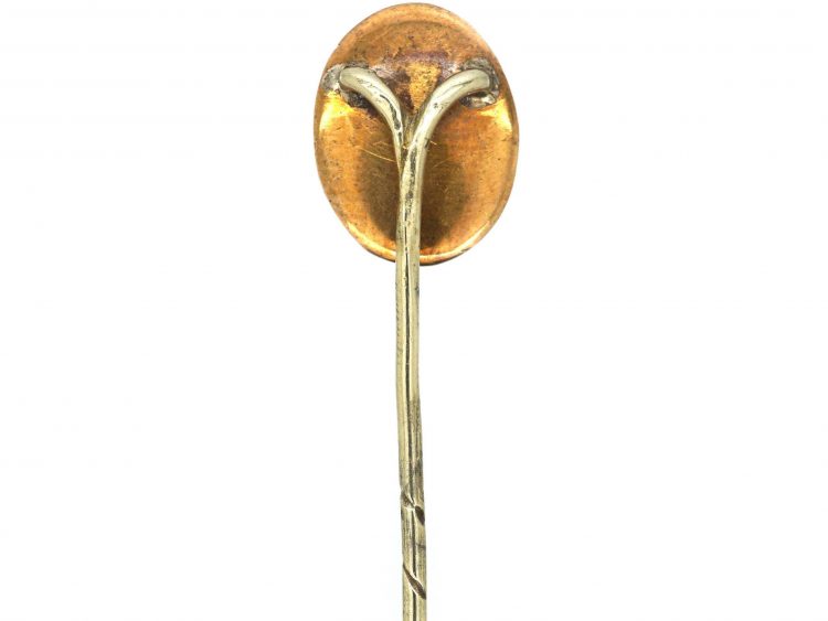 Victorian Gilt Metal & Claret Coloured Paste Tie Pin
