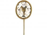 Victorian Silver Gilt & Rock Crystal Tie Pin