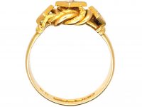 Edwardian 18ct Gold Lover's Knot Ring set with Diamonds