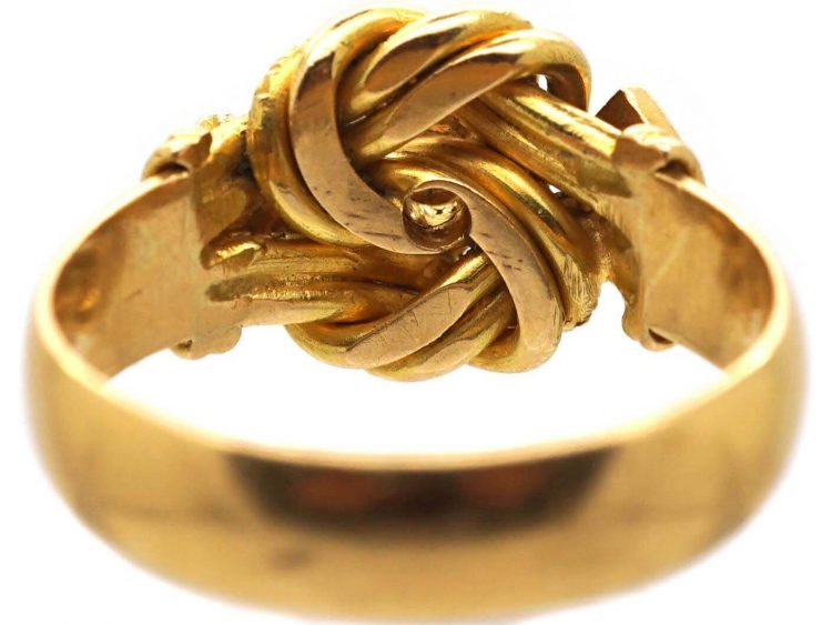 Edwardian 18ct Gold Lover's Knot Ring set with Diamonds