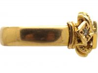 Edwardian 18ct Gold Lover's Knot Ring set with Diamonds