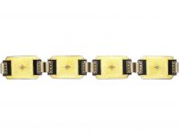 Norwegian Retro Silver, Yellow & Black Enamel Bracelet by Aksel Holmsen