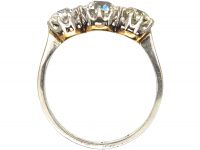 Early 20th Century 18ct White Gold & Platinum, Three Stone Old European Cut Diamond Ring