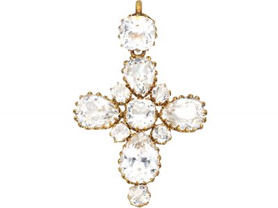 Early Victorian 18ct Gold & Rock Crystal Cross