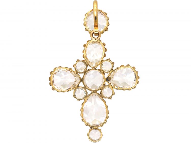 Early Victorian 18ct Gold & Rock Crystal Cross