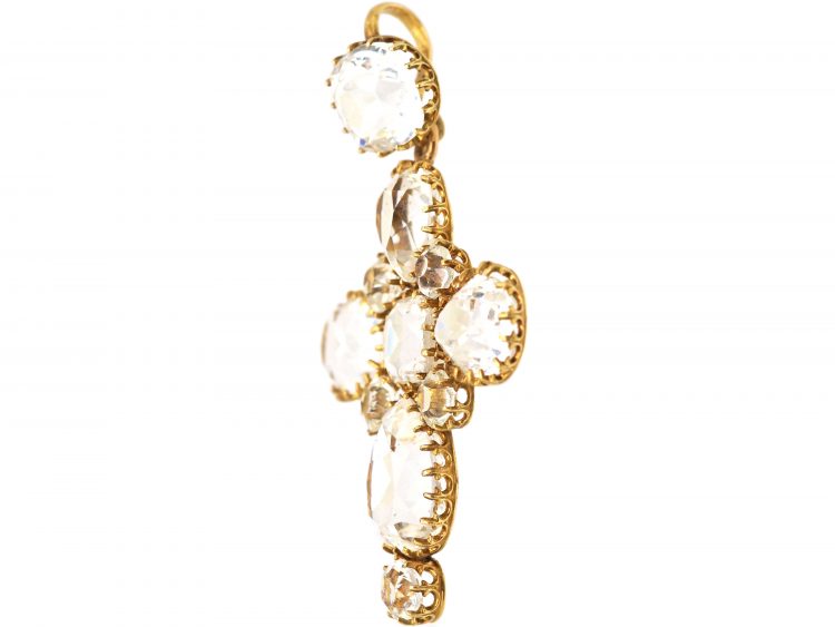 Early Victorian 18ct Gold & Rock Crystal Cross