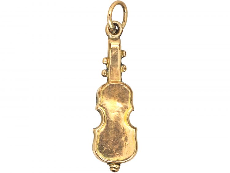 Edwardian 9ct Gold Violin Charm
