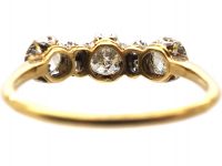 Early 20th Century 18ct Gold & Platinum, Three Stone Diamond Ring with Diamonds In between