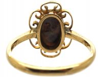Arts & Crafts 9ct Gold & Black Opal Ring