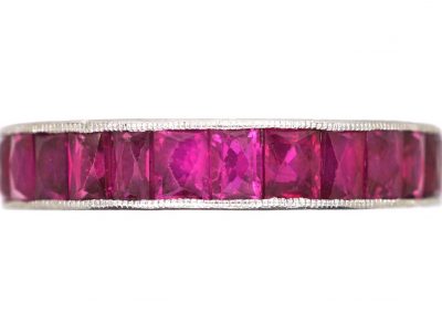 Art Deco Platinum & French Cut Ruby Eternity Ring