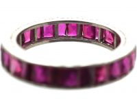 Art Deco Platinum & French Cut Ruby Eternity Ring