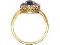Edwardian 18ct Gold, Sapphire & Diamond Cluster Ring