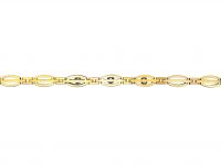 Early 20th Century 14ct Gold Articulated Bracelet set with Three Diamonds