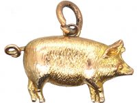 Edwardian 9ct Gold Pig Charm