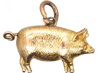 Edwardian 9ct Gold Pig Charm