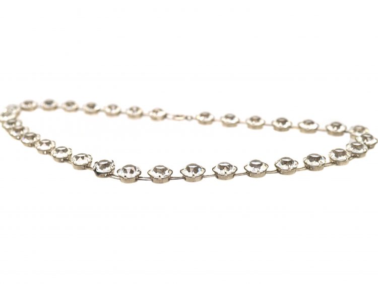 Art Deco Silver & Paste Riviere Necklace