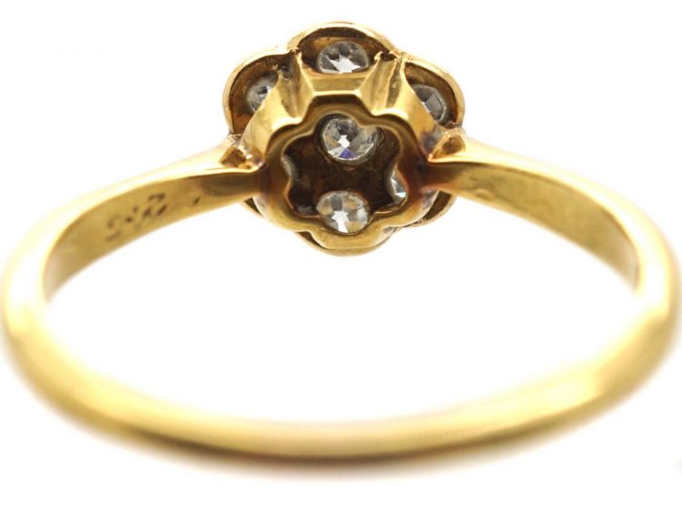 Edwardian 18ct Gold & Platinum, Diamond Daisy Cluster Ring
