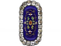 French Early 19th Century 18ct Gold & Silver, Large Enamel & Paste Ring