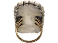 French Early 19th Century 18ct Gold & Silver, Large Enamel & Paste Ring