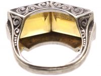 Art Deco Silver & Citrine Ring