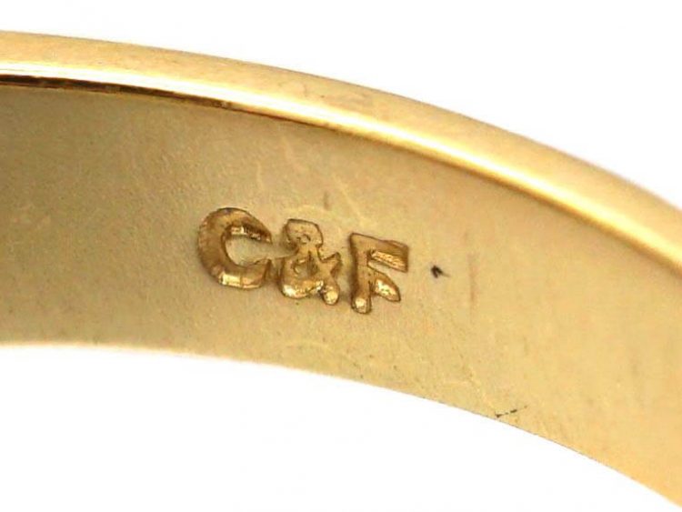 18ct Gold, Square Cut Ruby & Diamond Half Eternity Ring by Cropp & Farr