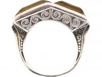 Art Deco Silver & Citrine Ring