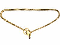 Victorian 18ct Gold Snake Necklace set with Cabochon Garnets, Diamonds, Emeralds & a Ruby in Original Case