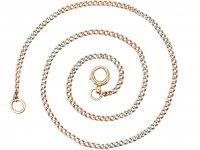 Edwardian 9ct Two Colour Gold Chain