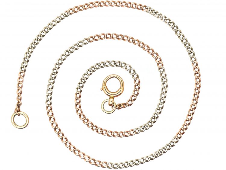 Edwardian 9ct Two Colour Gold Chain