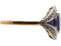 Art Deco 18ct Gold & Platinum, Sapphire & Diamond Eye Ring