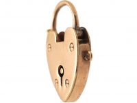Edwardian 9ct Rose Gold Heart Padlock