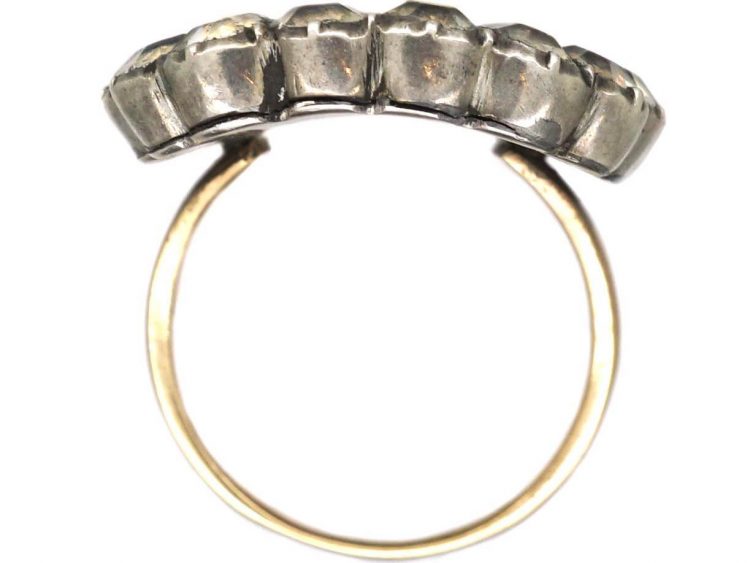 French Early 19th Century 18ct Gold & Silver, Large Enamel & Paste Ring