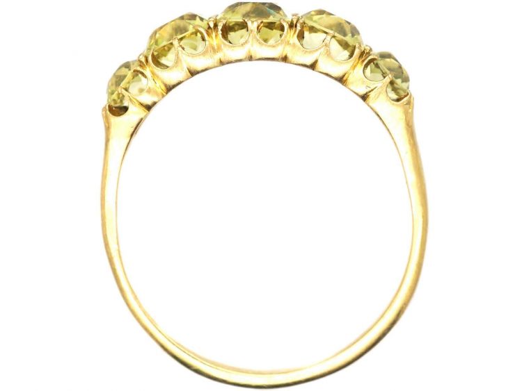 Victorian 18ct Gold & Chrysolite Five Stone Ring