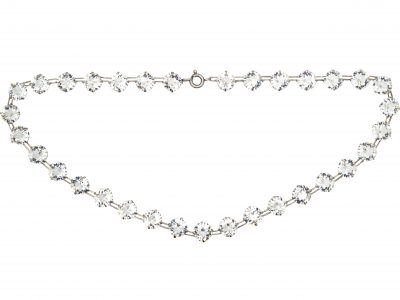 Art Deco Silver & Paste Riviere Necklace