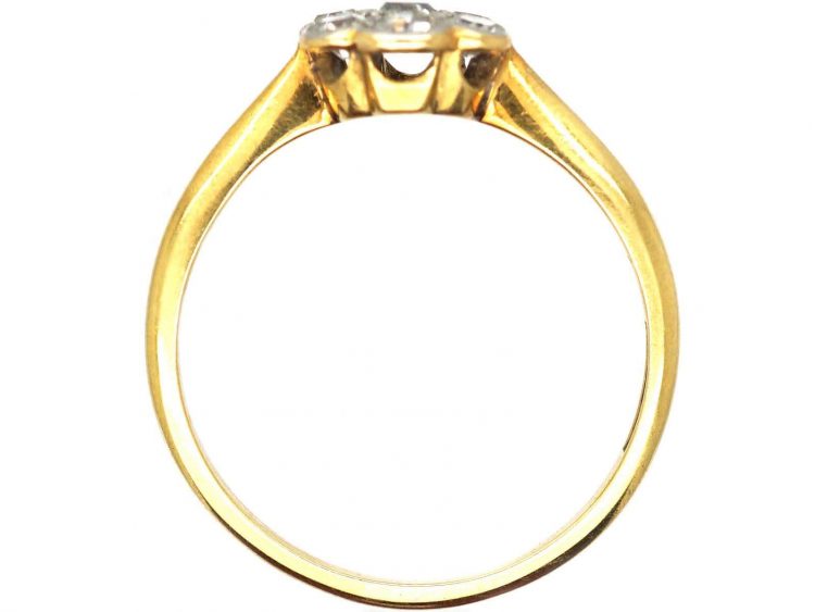 Edwardian 18ct Gold & Platinum, Diamond Daisy Cluster Ring