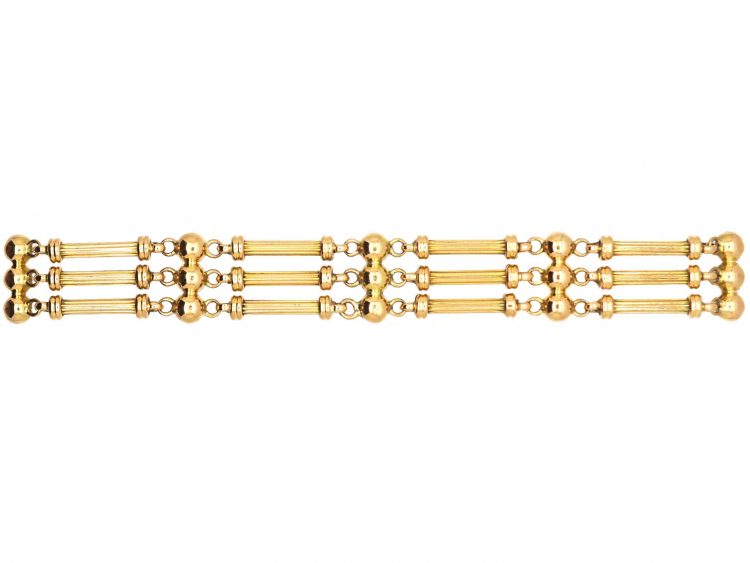 Edwardian 15ct Gold Three Bar Bracelet