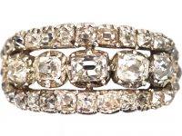 Georgian Three Row Old Mine Cut Diamond Ring