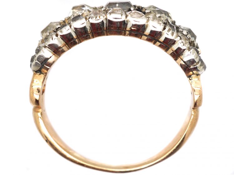 Georgian Three Row Old Mine Cut Diamond Ring