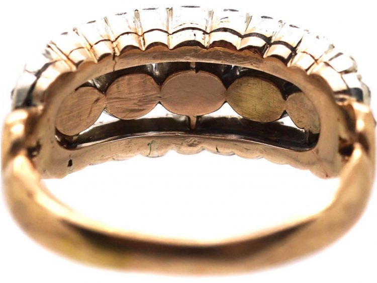 Georgian Three Row Old Mine Cut Diamond Ring