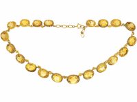 French Early 19th Century Riviere Necklace set with Citrines