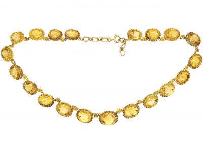 French Early 19th Century Riviere Necklace set with Citrines